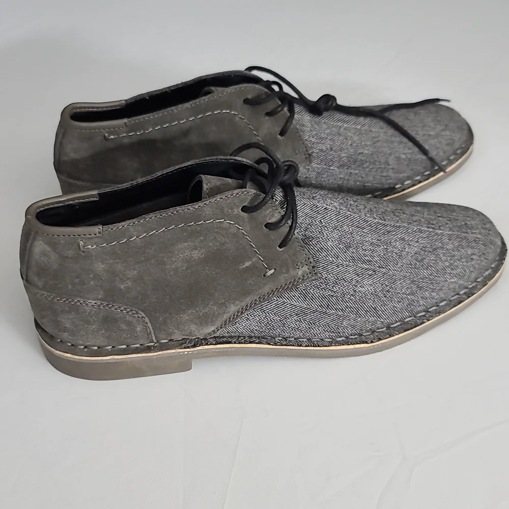 Kenneth Cole Reaction Men's Suede & Tweed Chukka Boots Gray Size 13 Dessert Sun